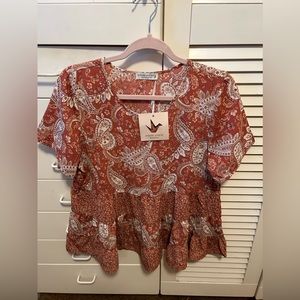Cute Babydoll Peplum Top NWT boho